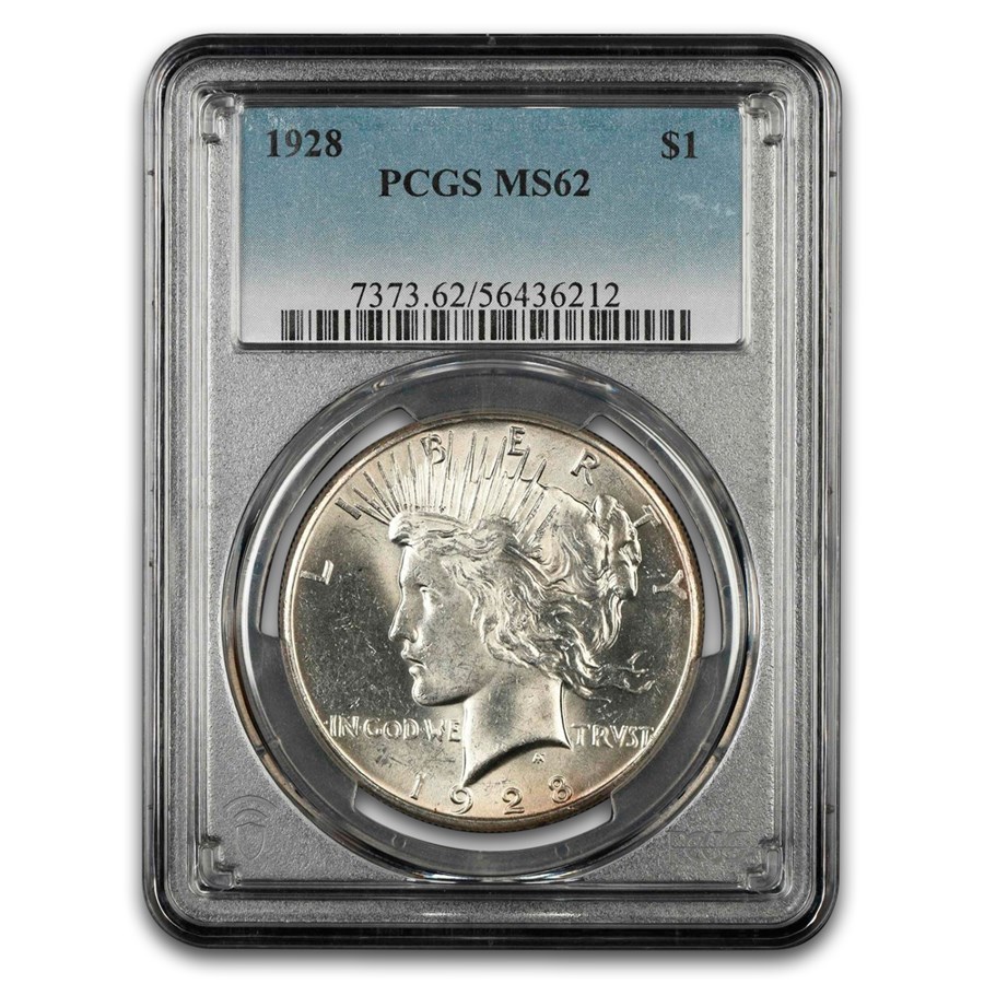 1928 Peace Dollar MS-62 PCGS