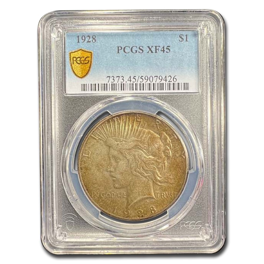 1928 Peace Dollar XF-45 PCGS