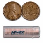 1928-S Lincoln Cent 50-Coin Roll Avg Circ