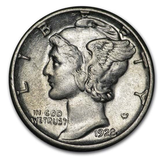 1928-S Mercury Dime AU