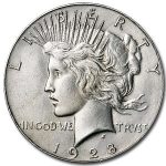 1928-S Peace Dollar AU (Cleaned)