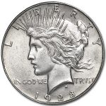 1928-S Peace Dollar BU Details (Cleaned)