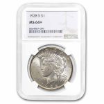 1928-S Peace Dollar MS-64+ NGC