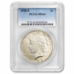 1928-S Peace Dollar MS-64 PCGS
