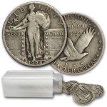 1928-S Standing Liberty Quarter 40-Coin Roll Avg Circ