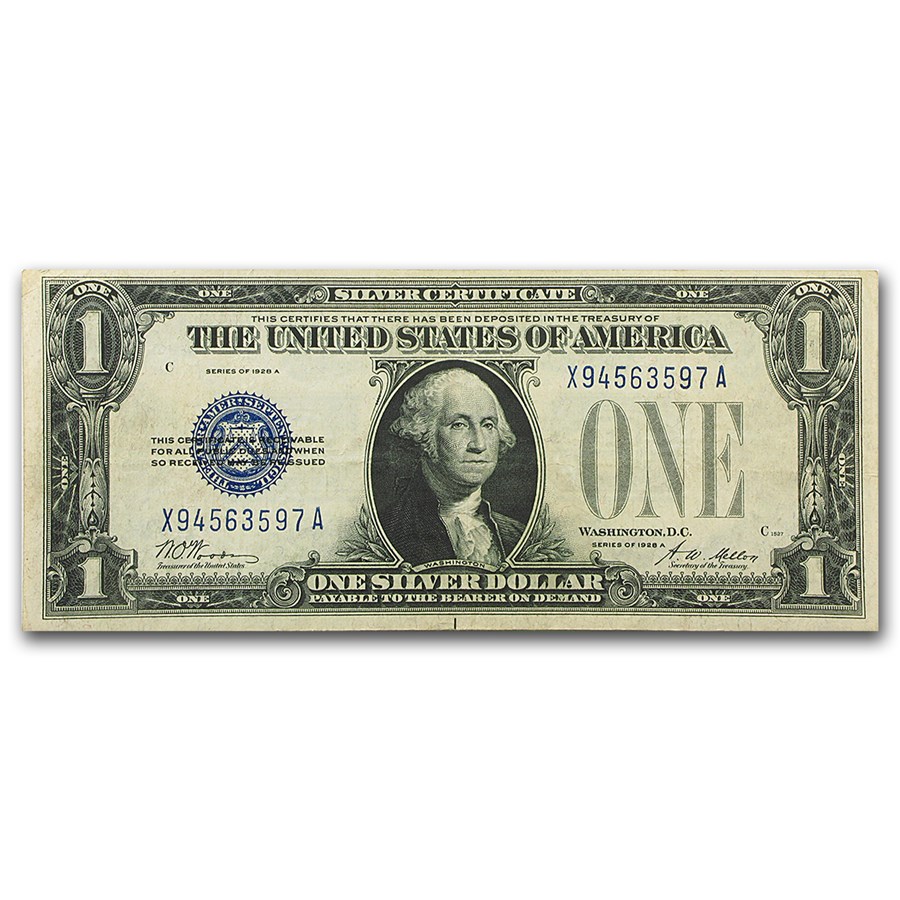 1928 thru 1928-B $1.00 Silver Certificates XF