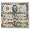 1928 thru 1928-F $5.00 U.S. Note Red Seal VG/VF Lot of 20