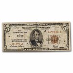 1929 (A-Boston) $5.00 Brown Seal FRBN VG (Fr#1850-A)
