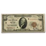 1929 (B-New York) $10 Brown Seal FRBN XF (Fr#1860-B)