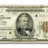 1929 (B-New York) $50 Brown Seal FRBN Fine Details