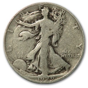 1929-D Walking Liberty Half Dollar Good/VG