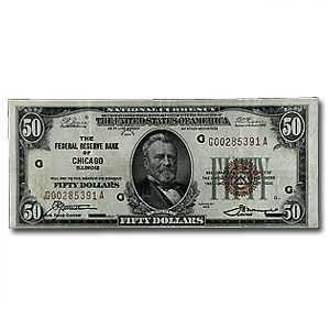 1929 (G-Chicago) $50 Brown Seal FRBN XF (Fr#1880-G)