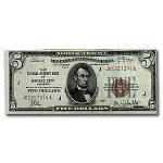 1929 (J-Kansas City) $5.00 Brown Seal FRBN Fine (Fr#1850-J)