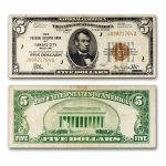 1929 (J-Kansas City) $5.00 Brown Seal FRBN Fine+ (Fr#1850-J)