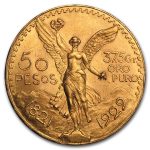 1929 Mexico Gold 50 Pesos AU