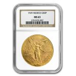 1929 Mexico Gold 50 Pesos MS-63 NGC