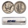 1929-S Mercury Dime 50-Coin Roll Avg Circ