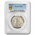 1929-S Walking Liberty Half Dollar MS-64 PCGS