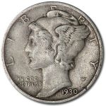 1930 Mercury Dime XF