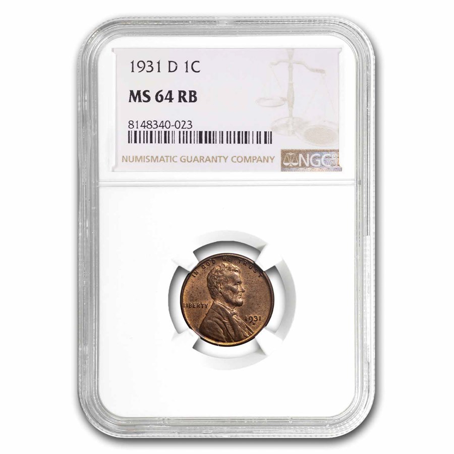 1931-D Lincoln Cent MS-64 NGC (Red/Brown)