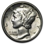 1931 Mercury Dime AU