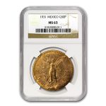 1931 Mexico Gold 50 Pesos MS-63 NGC