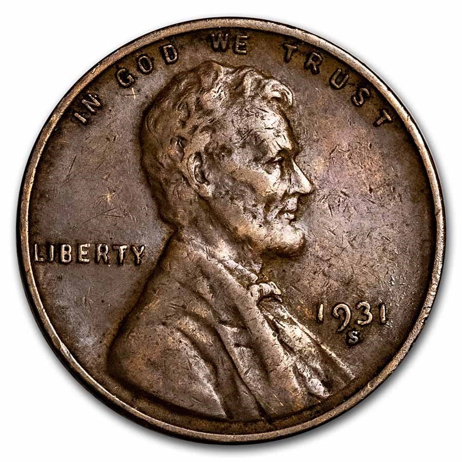1931-S Lincoln Cent XF Details