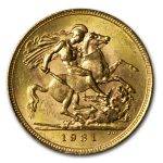 1931-SA South Africa Gold Sovereign George V BU