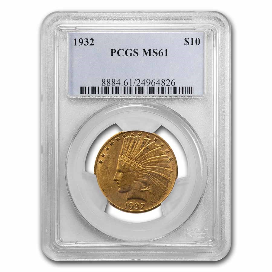 1932 $10 Indian Gold Eagle MS-61 PCGS