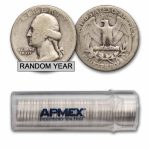 1932-1939 Washington Quarter 40-Coin Roll Avg Circ