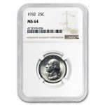 1932 Washington Quarter MS-64 NGC