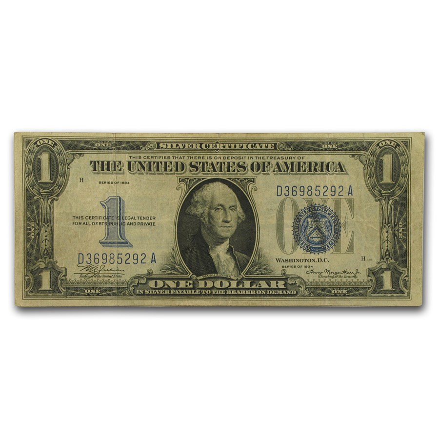 1934 $1.00 Silver Certificate VF (Fr#1606)