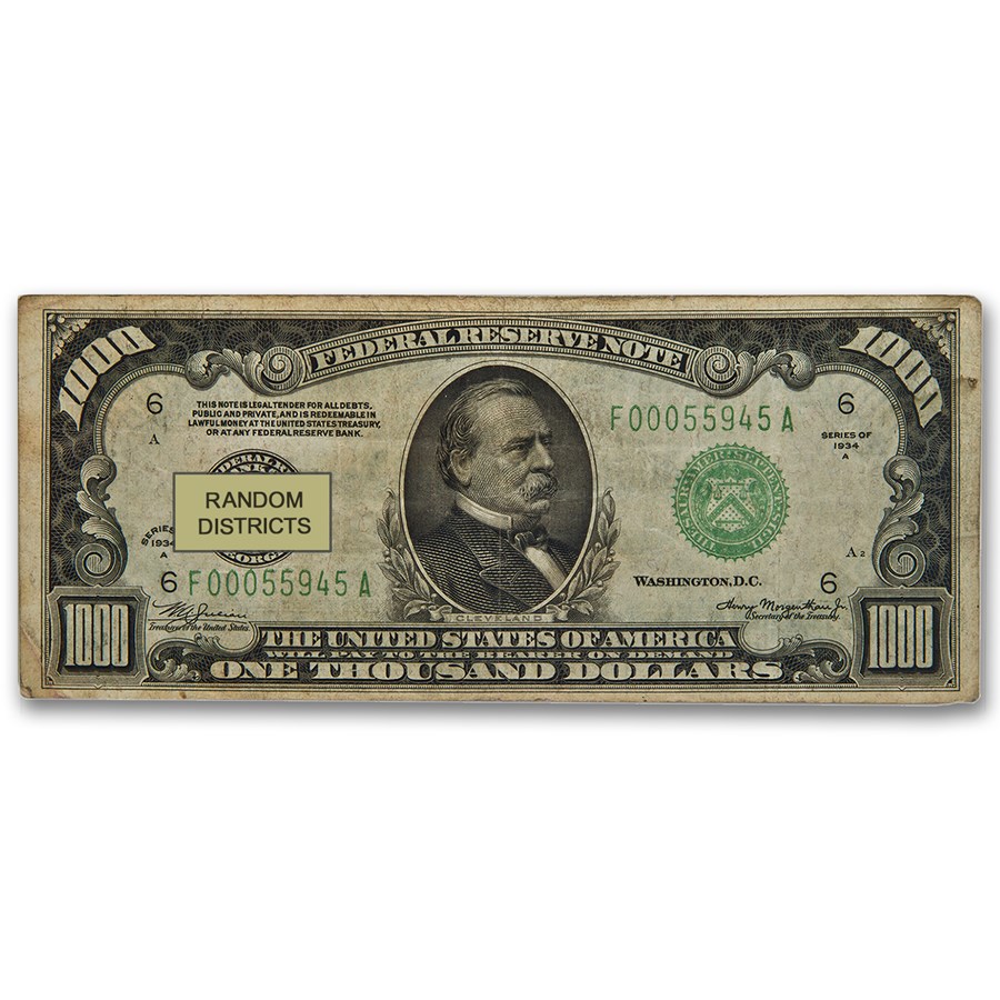 1934/34-A $1,000 FRN Fine/Very Fine Districts of Our Choice