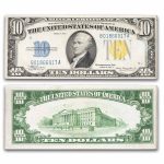 1934-A $10 Yellow Seal North Africa XF+ (Fr#2309)