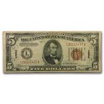 1934-A $5.00 Brown Seal Hawaii VF (Fr#2302)