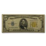 1934-A $5.00 Yellow Seal North Africa VF (Fr#2307)