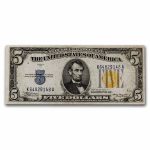 1934-A $5.00 Yellow Seal North Africa XF (Fr#2307)