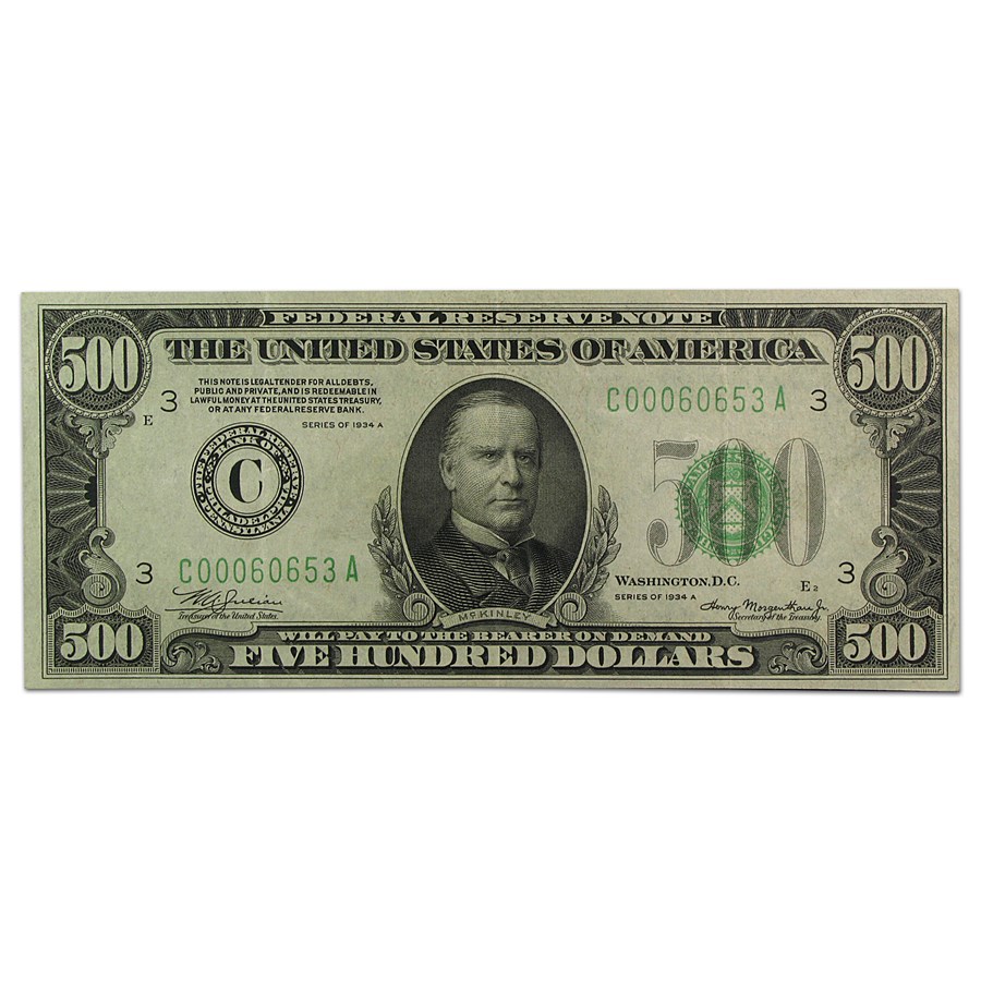 1934-A (C-Philadelphia) $500 FRN XF (Fr#2202-C)