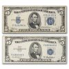 1934 and 1953 $5 Silver Certificate VG-VF 2 note set