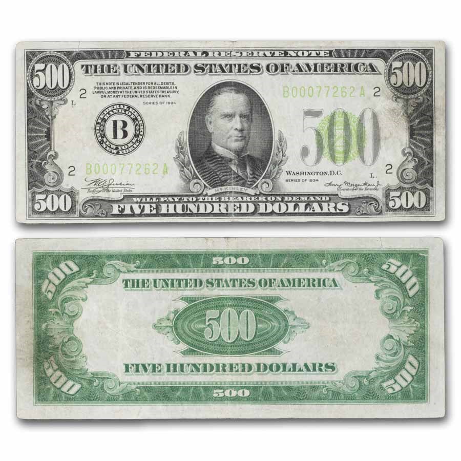 1934 (B-New York) $500 FRN VF (Fr#2201-B) LGS