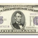 1934-D $5.00 Silver Certificate AU (Fr#1654) Wide I