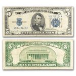 1934-D $5.00 Silver Certificate Avg Circ VG-VF (Fr#1654)