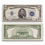 1934-D $5.00 Silver Certificate CCU (Fr#1654) Wide II