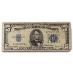 1934-D* $5.00 Silver Certificate Fine (Fr#1654*) Star Note