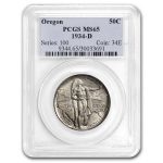 1934-D Oregon Trail Commemorative Half Dollar MS-65 PCGS