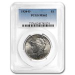 1934-D Peace Dollar MS-62 PCGS