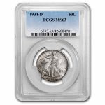 1934-D Walking Liberty Half Dollar MS-63 PCGS