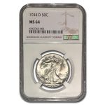 1934-D Walking Liberty Half Dollar MS-64 NGC