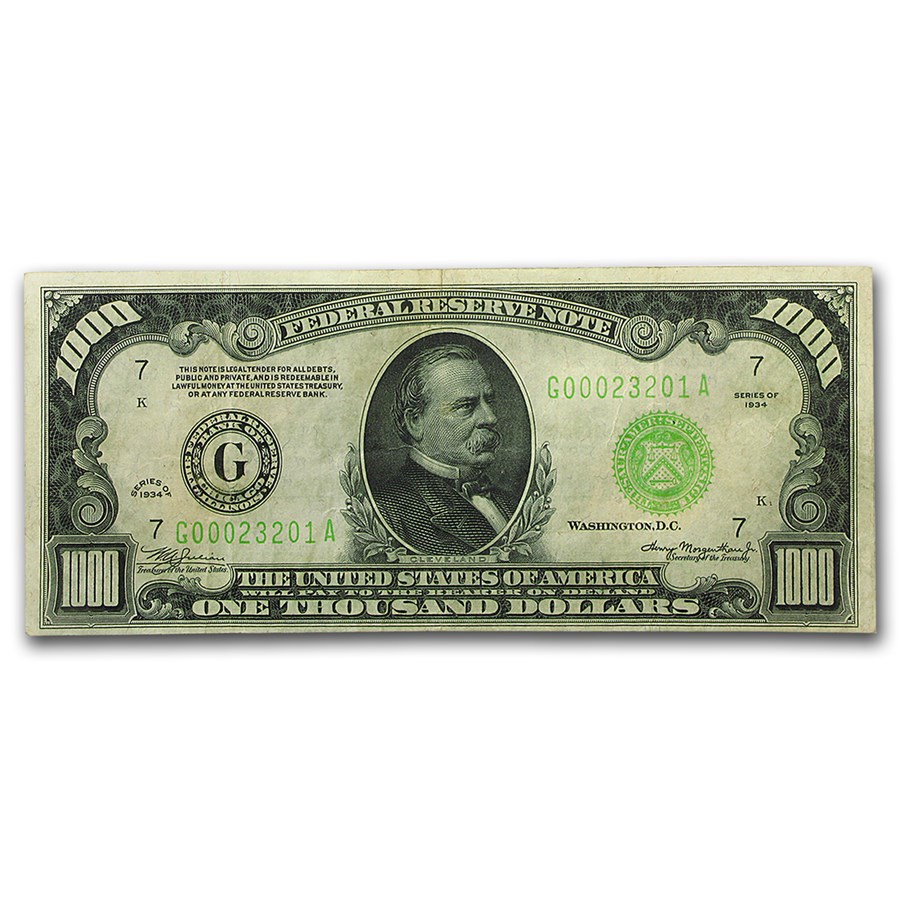 1934 (G-Chicago) $1,000 FRN XF (Fr#2211-G)
