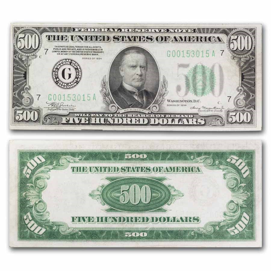 1934 (G-Chicago) $500 FRN AU (Fr#2201-G)